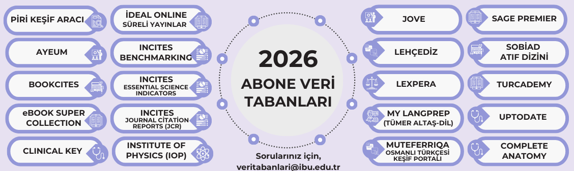 Abone Veri Tabanları Bilgi Bankası için Tıklayınız