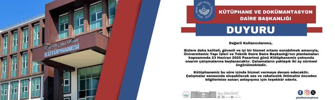 Kütüphanemiz Çatı Tadilatı Duyurusu